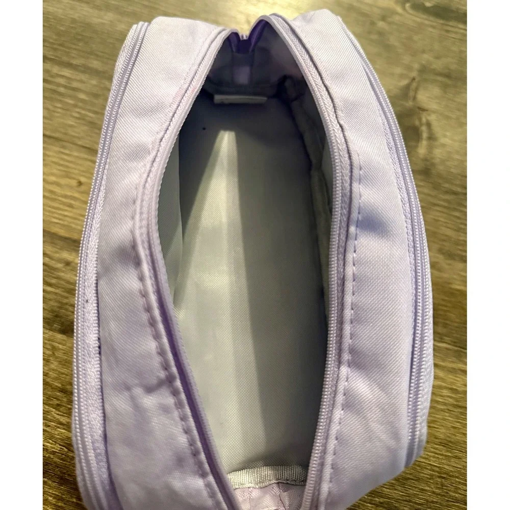Angoo Pencil Case Large Capacity Lilac Purple Canvas Multi-Compartment Excellent